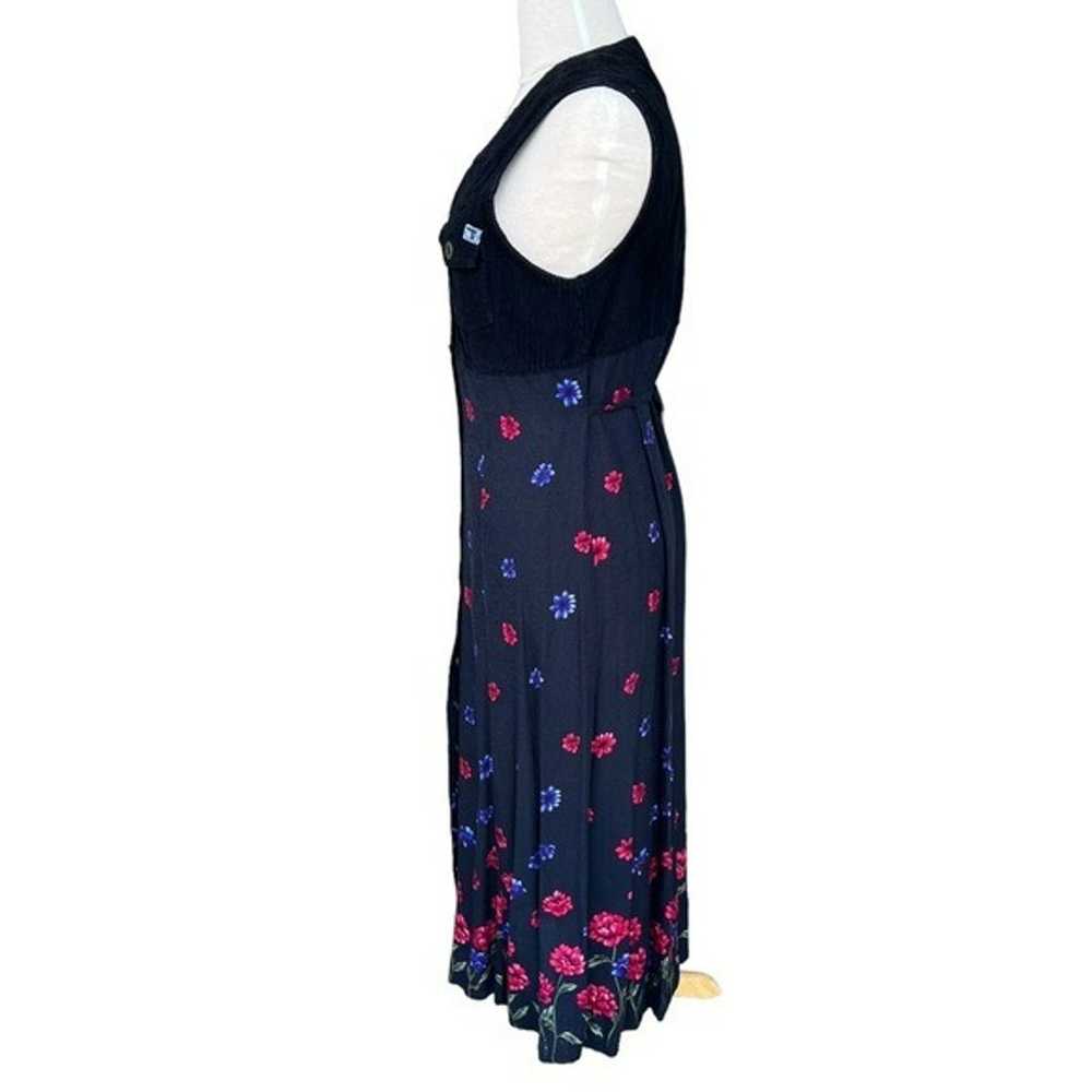 VTG 90s True Blue Floral Button Front Maxi Dress … - image 2