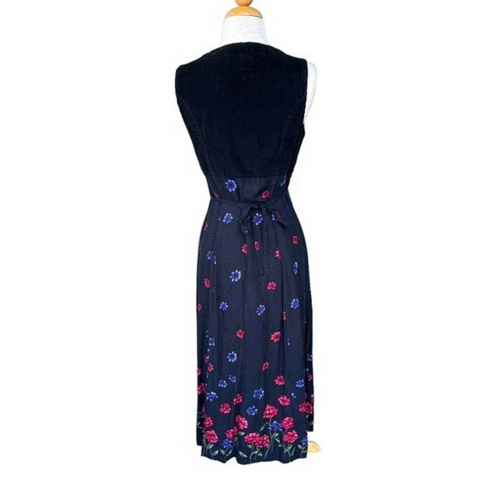 VTG 90s True Blue Floral Button Front Maxi Dress … - image 3
