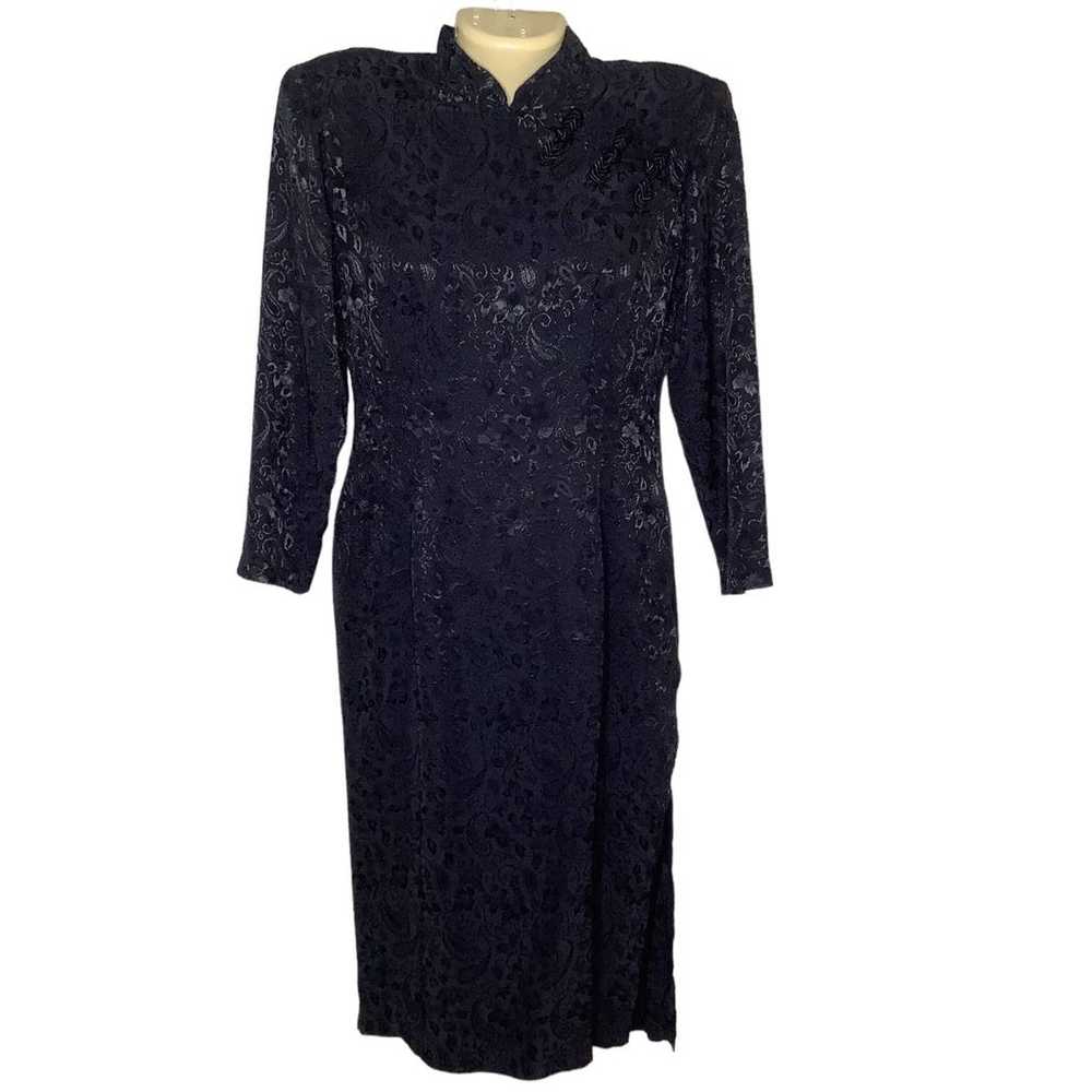 Vintage Dress Small Black Cheongsam Asian Inspire… - image 2