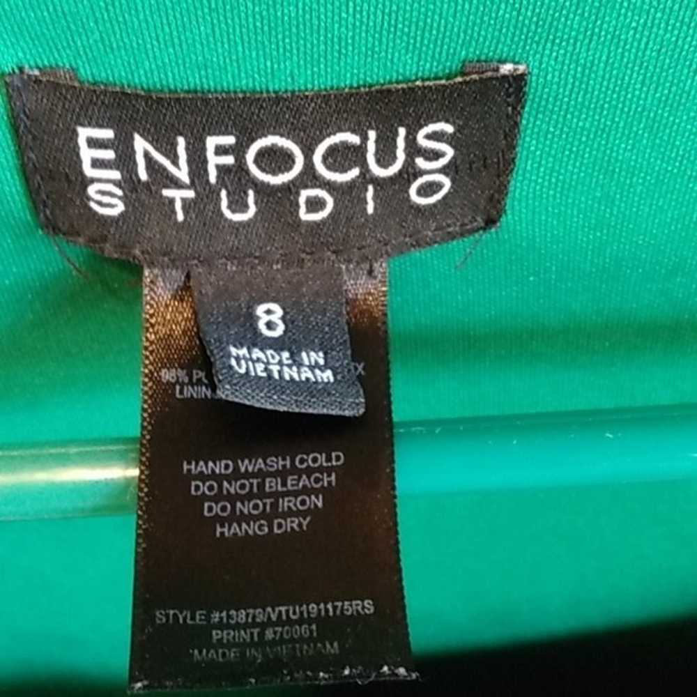 Enfocus Studio sz 8 Square Neck Cap Sleeve Geomet… - image 4