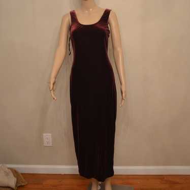 Debut Diva Burgundy Velvet Maxi Dress