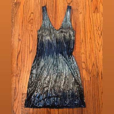 Blue and Silver Sequin Dress - image 1