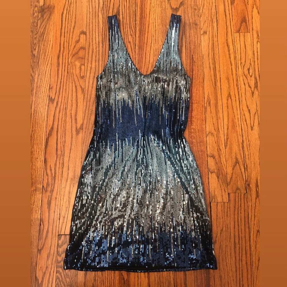 Blue and Silver Sequin Dress - image 2