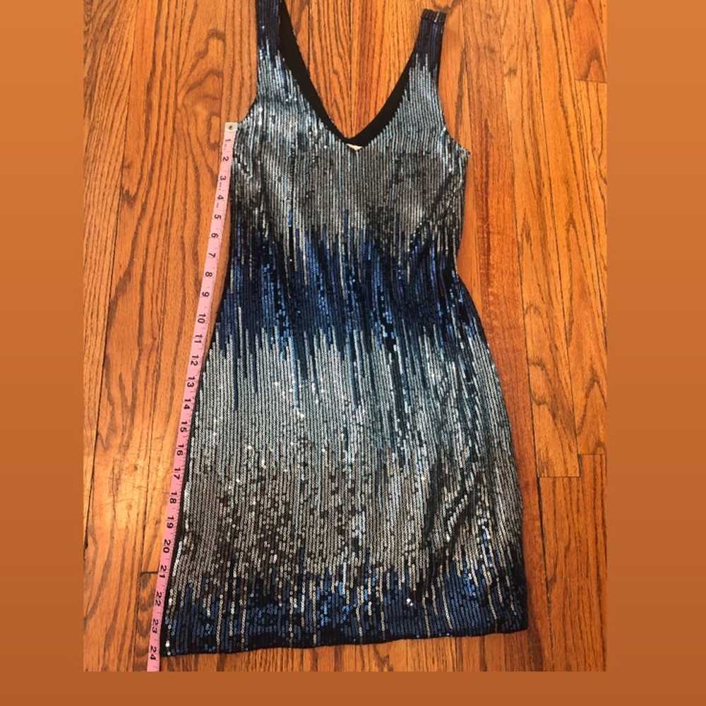 Blue and Silver Sequin Dress - image 3