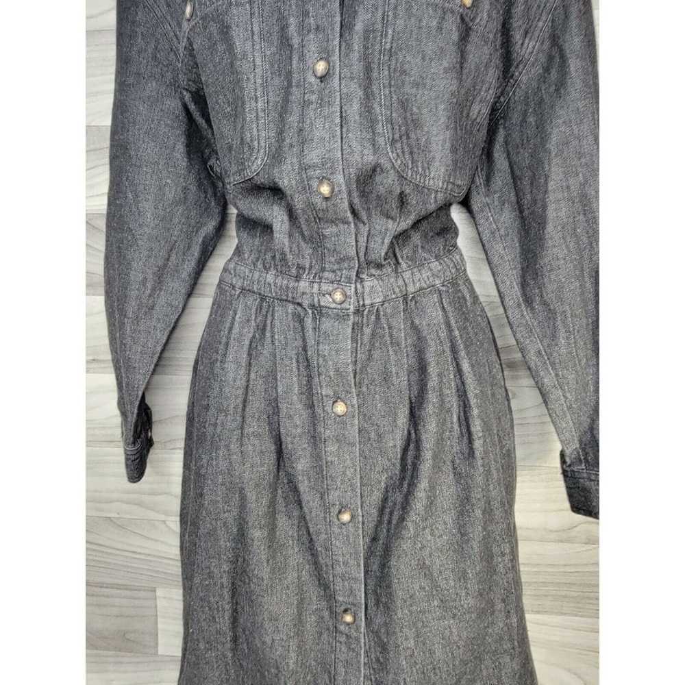 Vintage Eddie Bauer Black Denim Dress Women's M J… - image 5