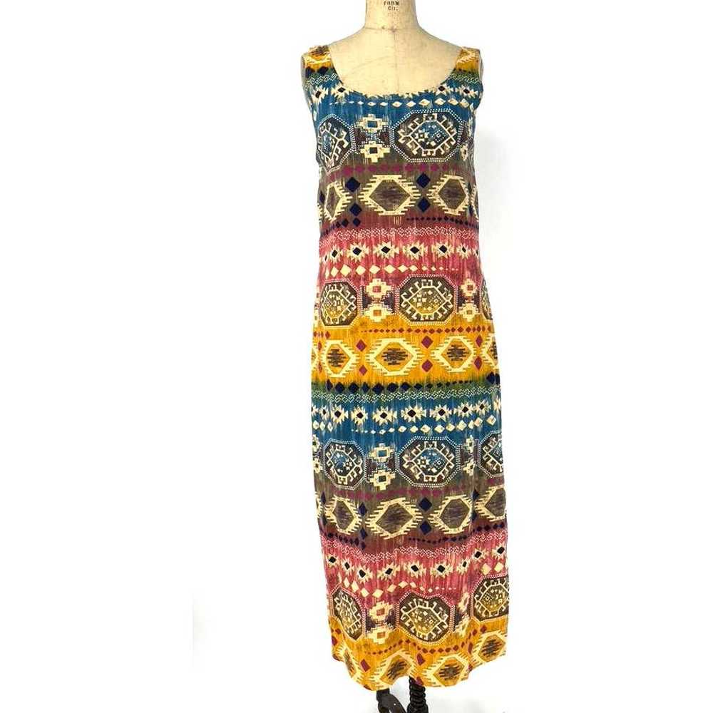 VTG Sleeveless Southwest Boho Maxi Dress - image 1