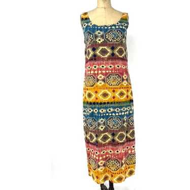 VTG Sleeveless Southwest Boho Maxi Dress - image 1