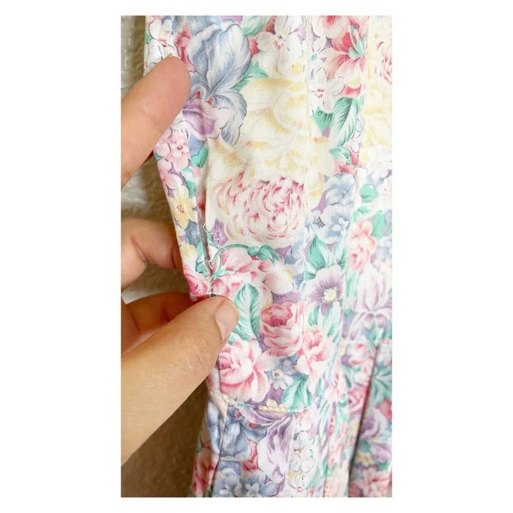 Vintage Floral Button Poplin Dress Size Medium - image 9