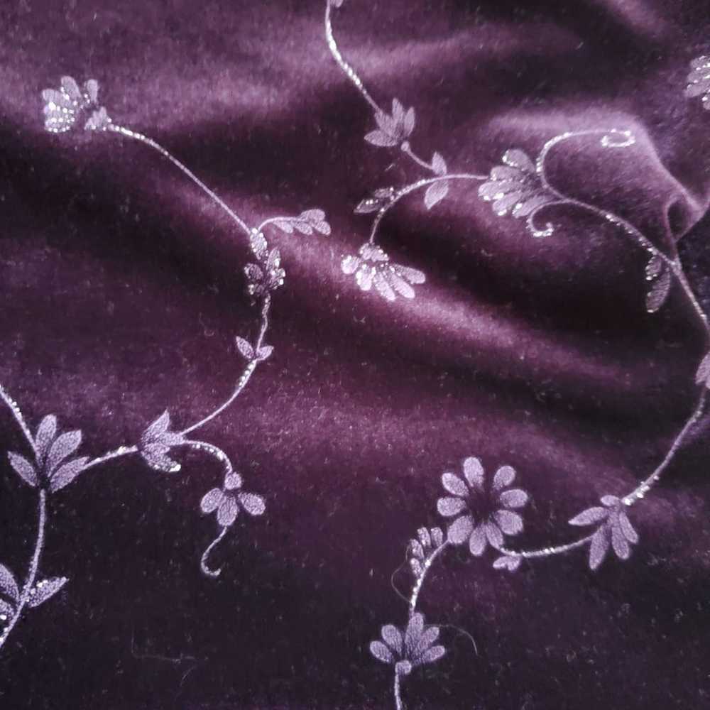 Velvet Purple Floral Midi Maxi Dress Vines Sparkl… - image 5