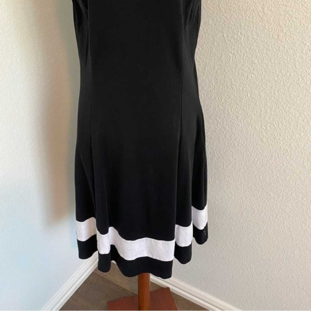 NY & Co Black Fit & Flare Dress White Stripe Ligh… - image 3