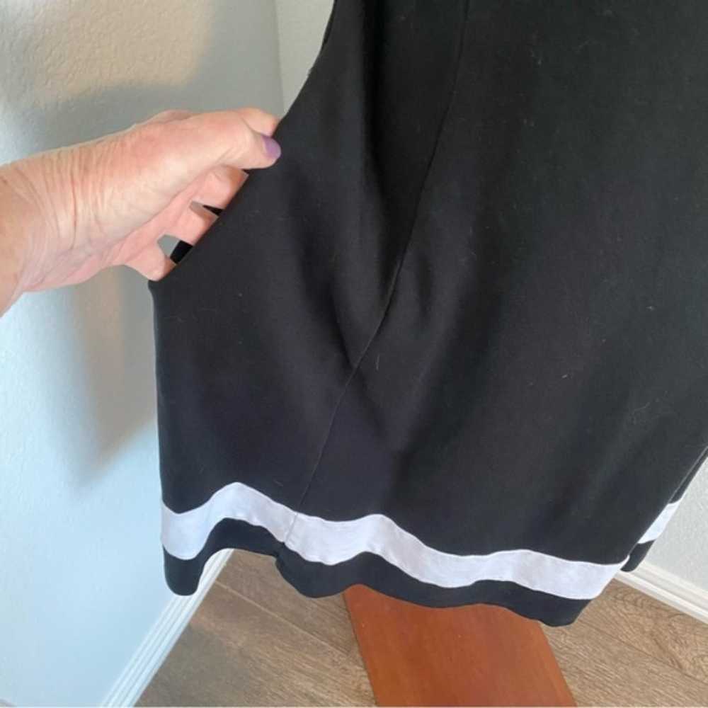 NY & Co Black Fit & Flare Dress White Stripe Ligh… - image 4