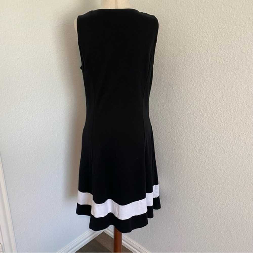 NY & Co Black Fit & Flare Dress White Stripe Ligh… - image 5