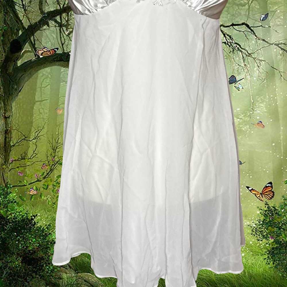 Y2K White Mesh/Satin White Mini Slip Dress By Flo… - image 3