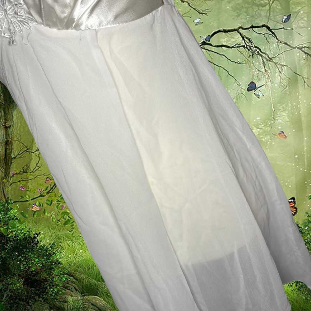 Y2K White Mesh/Satin White Mini Slip Dress By Flo… - image 4
