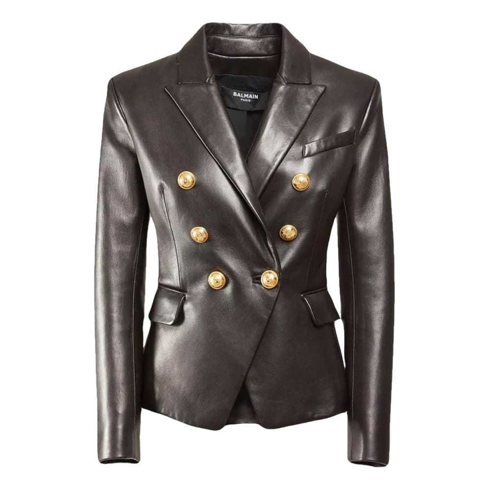 Balmain Leather biker jacket - image 1