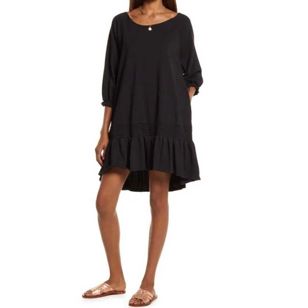 FREE PEOPLE Jenny Minidress black cotton open bac… - image 2