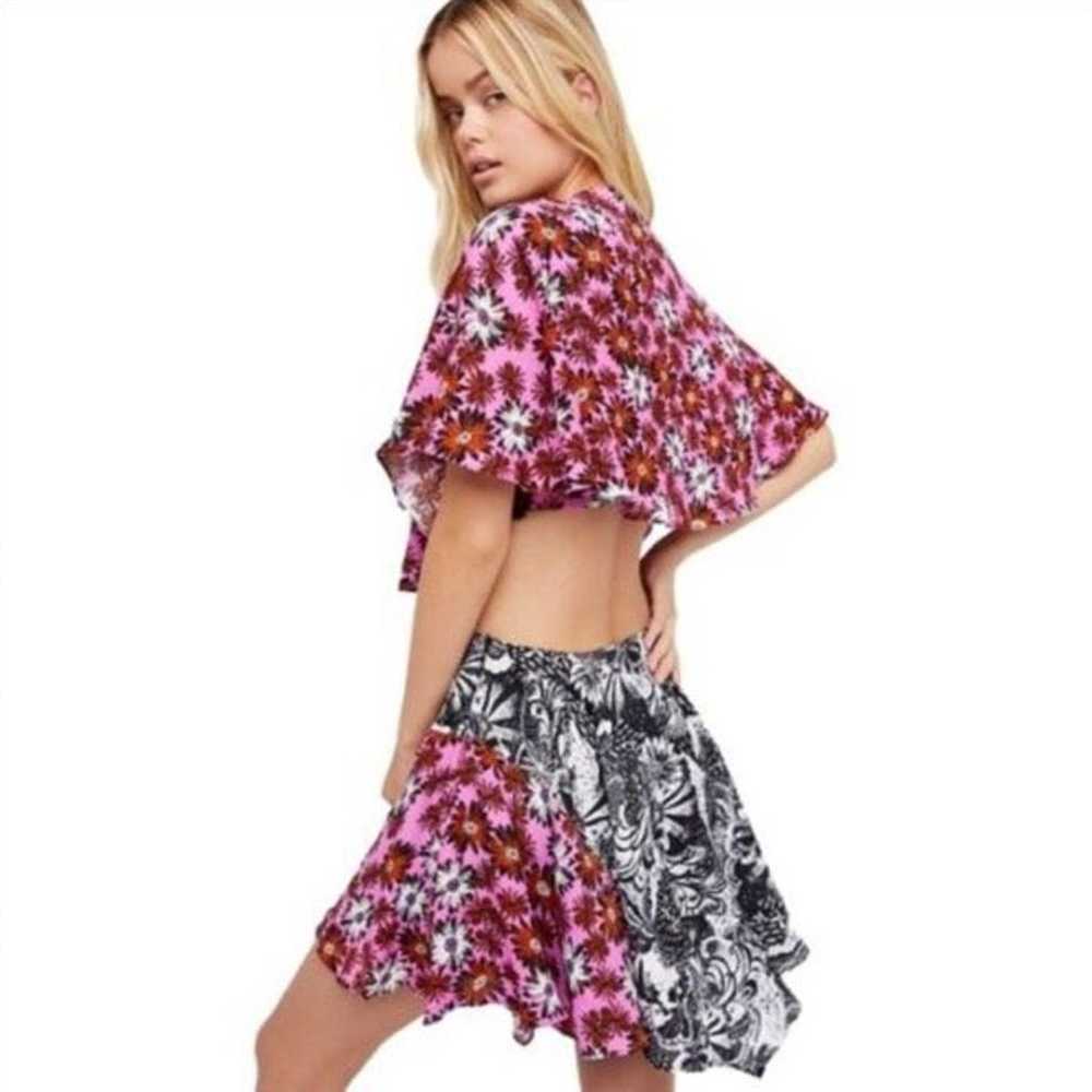 Free People Dark Star Floral Wrap Cut Out Purple … - image 5