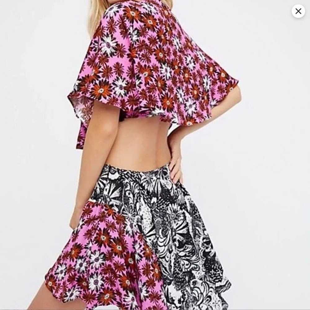 Free People Dark Star Floral Wrap Cut Out Purple … - image 6