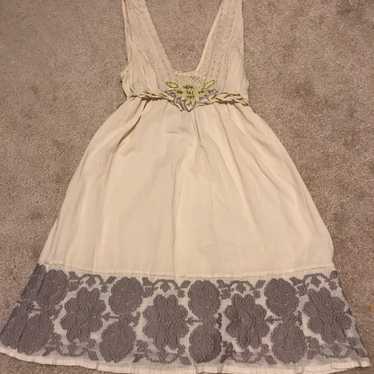 {FREE PEOPLE} Cream Embroidered Dress 0