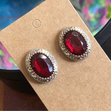 Vintage Vintage 1928 Collection faceted oval ruby… - image 1