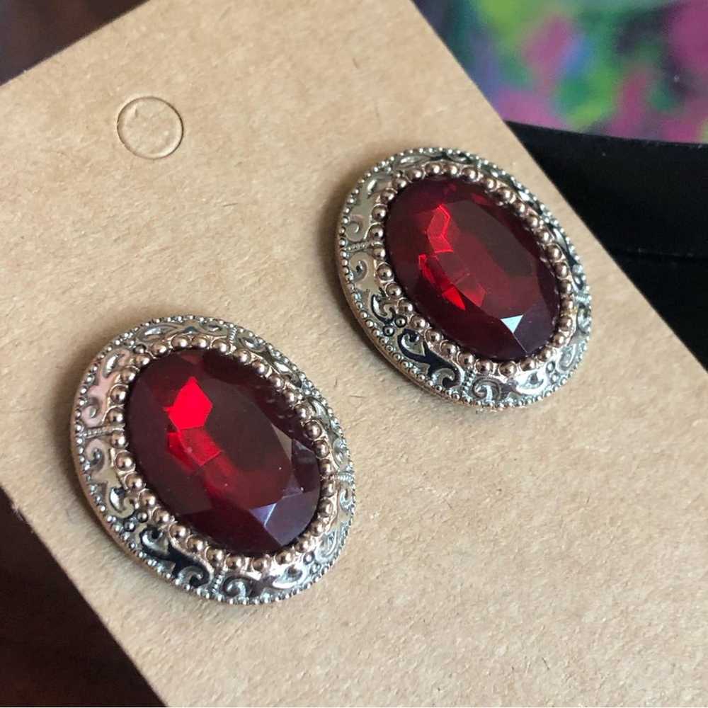 Vintage Vintage 1928 Collection faceted oval ruby… - image 2