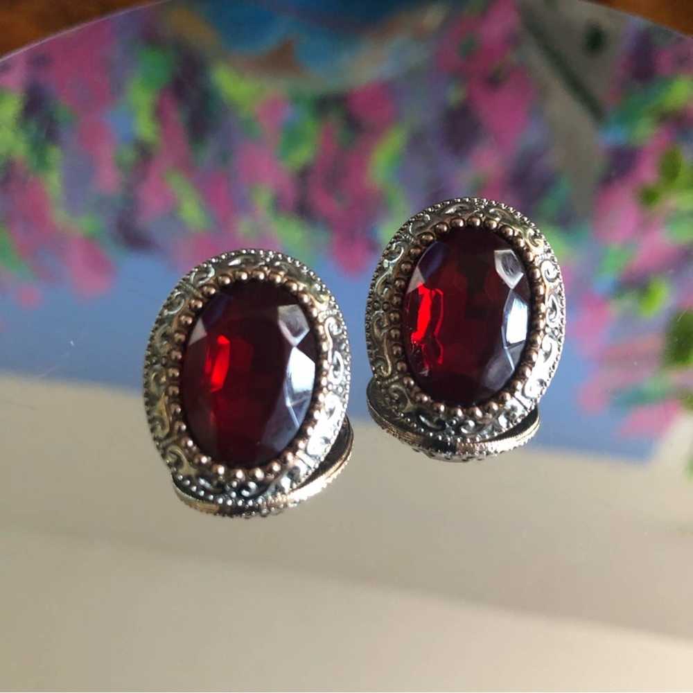 Vintage Vintage 1928 Collection faceted oval ruby… - image 5