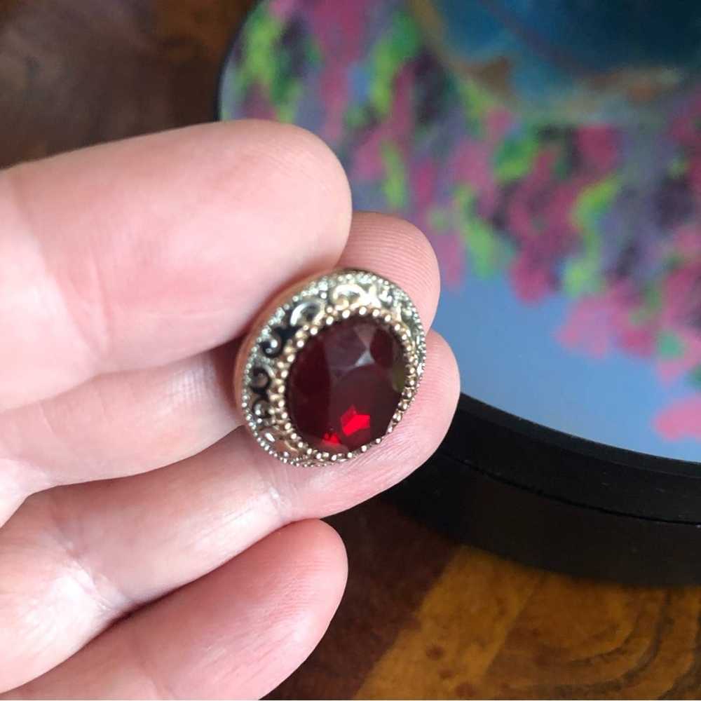 Vintage Vintage 1928 Collection faceted oval ruby… - image 6