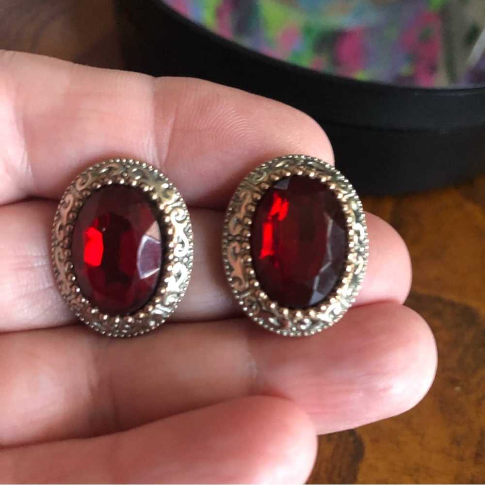 Vintage Vintage 1928 Collection faceted oval ruby… - image 8
