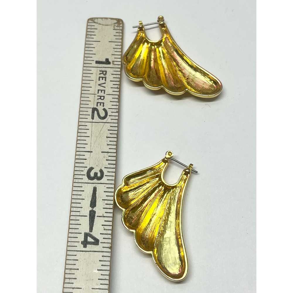 Vintage Vintage gold rhinestone earrings - image 3