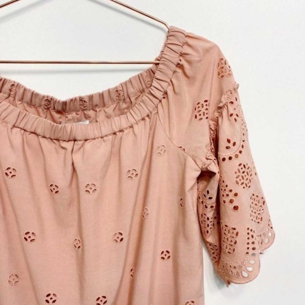 Madewell Dusty Clay Eyelet Scallop Off-Shoulder B… - image 4