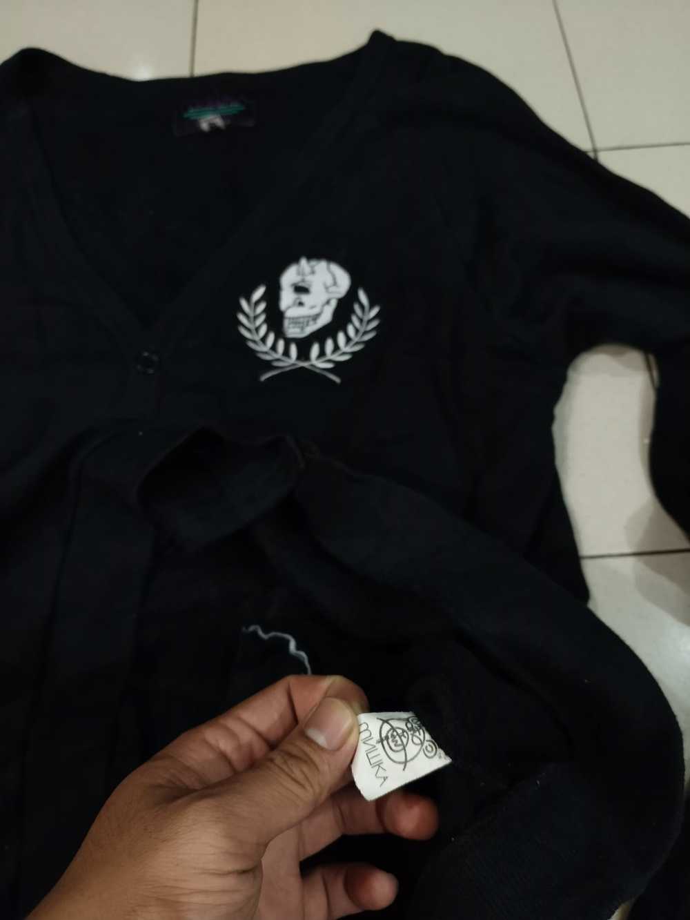 Mishka × Vintage MNWKA Black Skull Cardigan - image 2