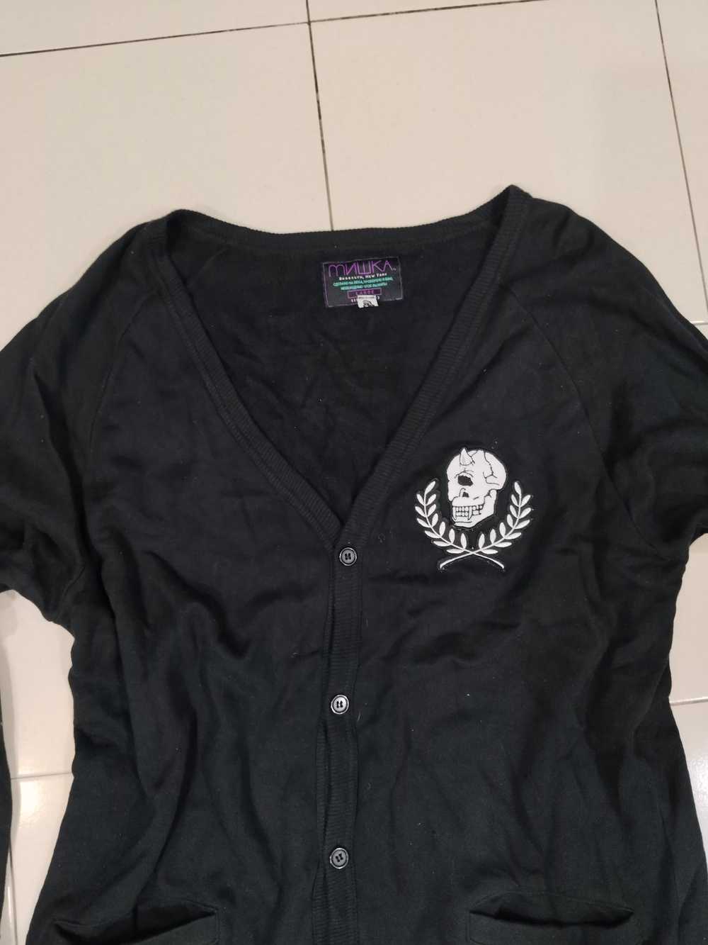 Mishka × Vintage MNWKA Black Skull Cardigan - image 4