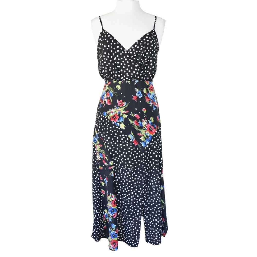 LIKELY Saige Midi Dress Black Floral Dot Size 4 - image 2