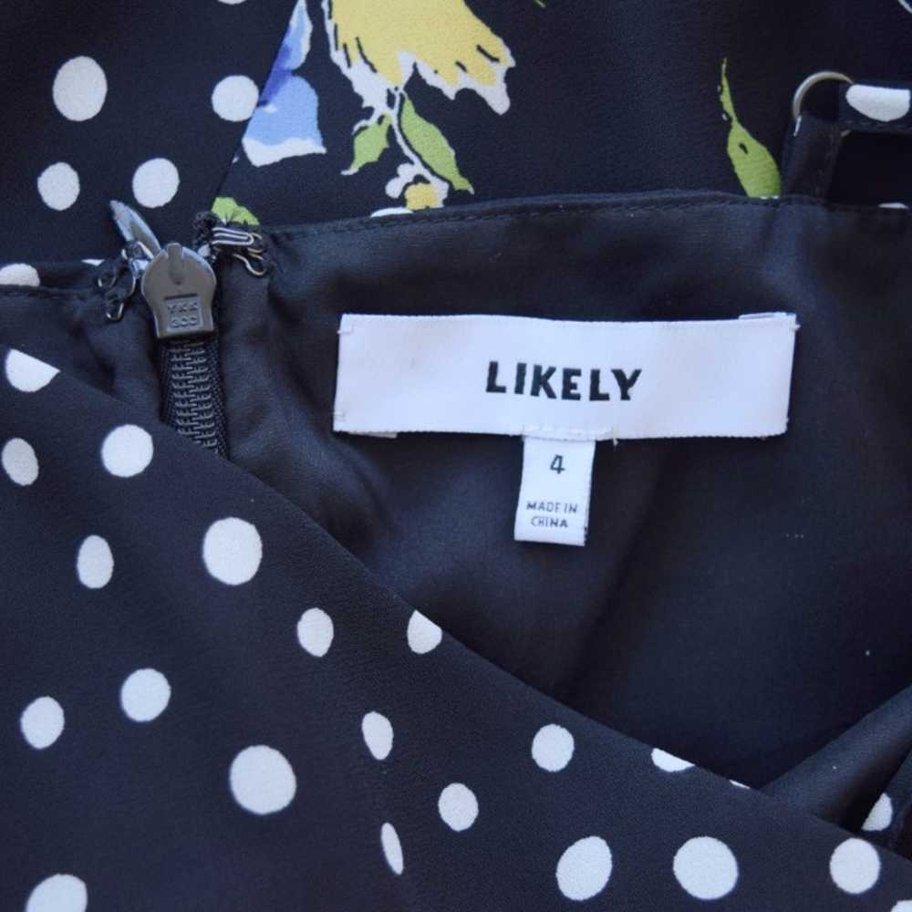 LIKELY Saige Midi Dress Black Floral Dot Size 4 - image 5