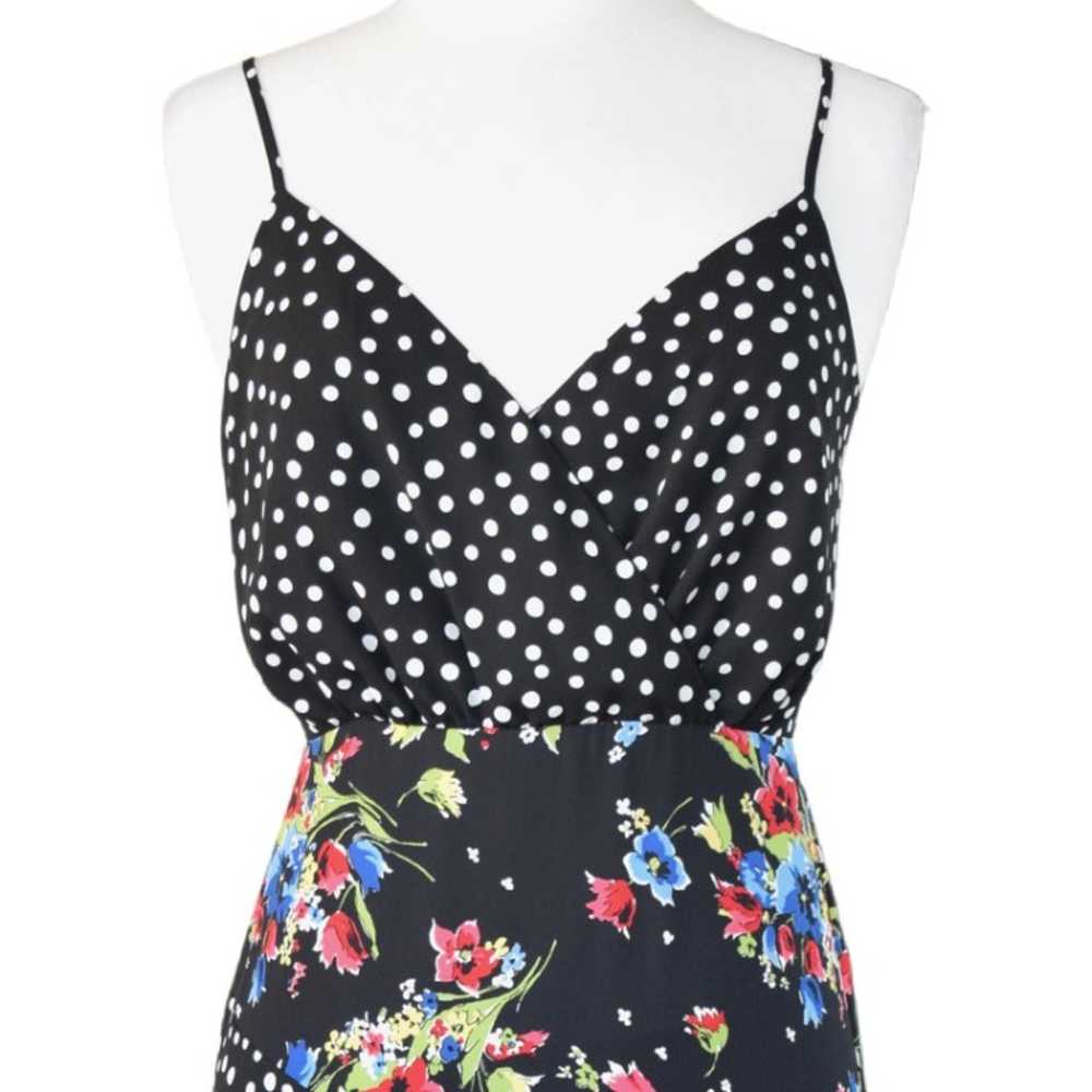 LIKELY Saige Midi Dress Black Floral Dot Size 4 - image 7