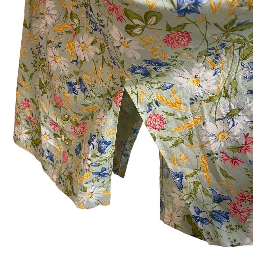 VTG Dress Floral Retro Rose Dirndl Sz 10 Pockets … - image 6