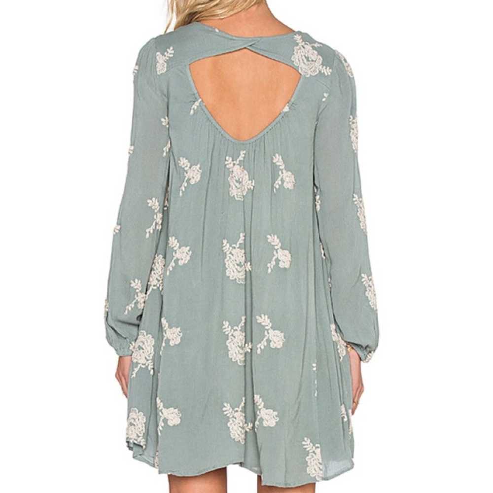 Free People Misty Green Emma Embroidered Dress M - image 7
