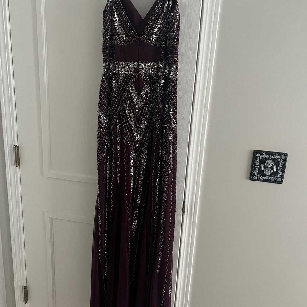 dillard’s boho style purple prom dress - image 4