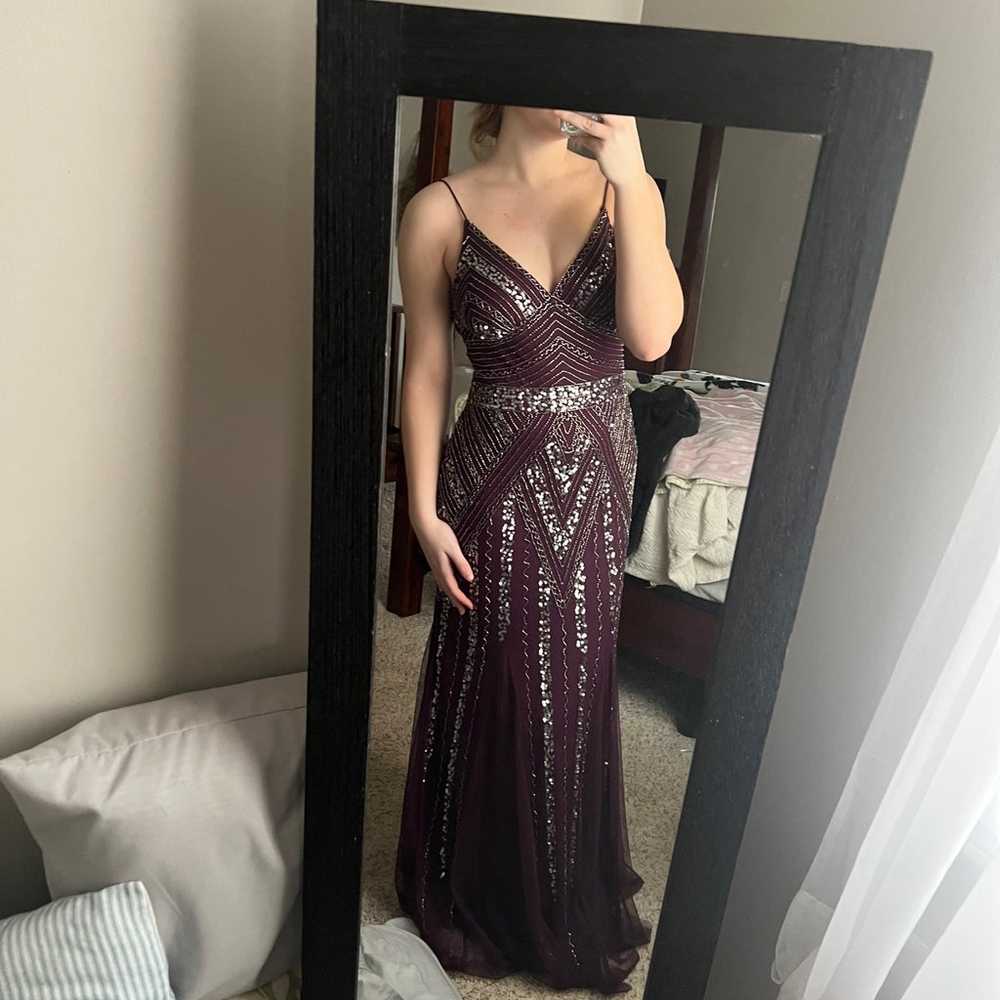 dillard’s boho style purple prom dress - image 6
