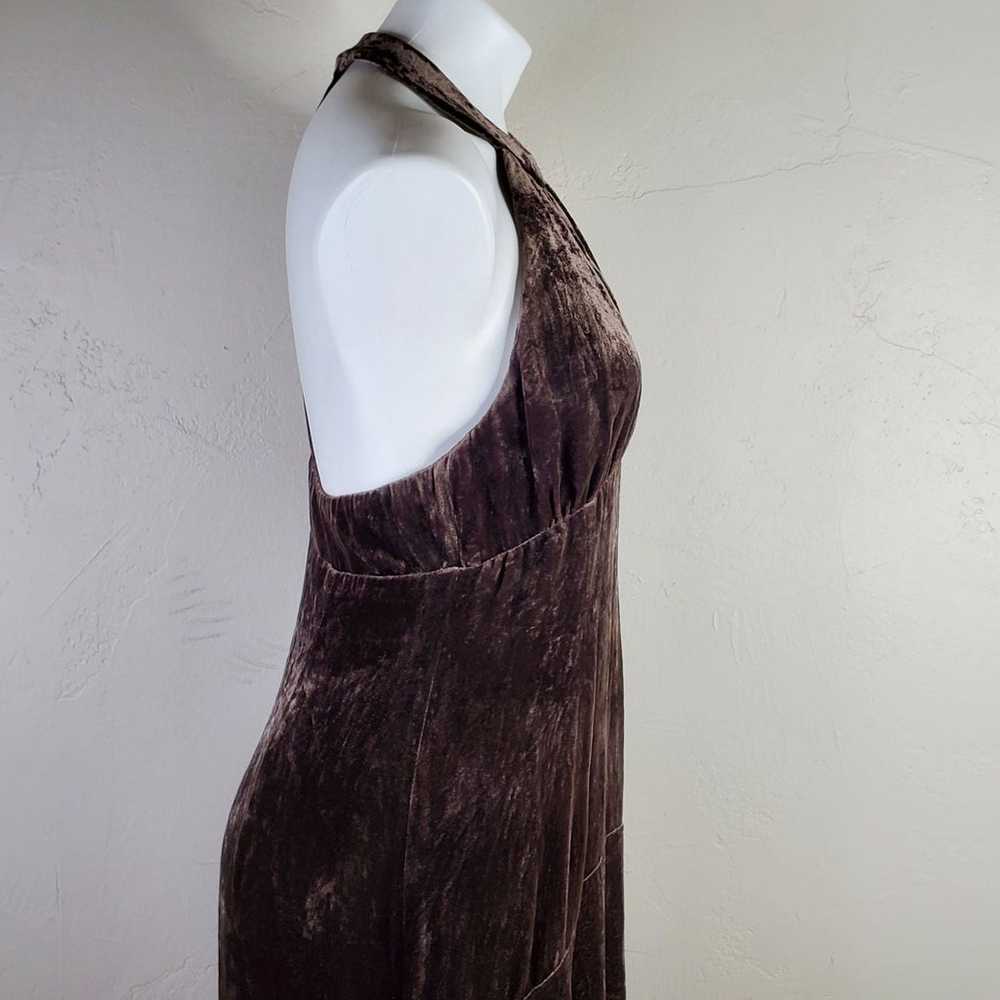Michael Kors Brown Velvet Halter Dress 8 - image 7