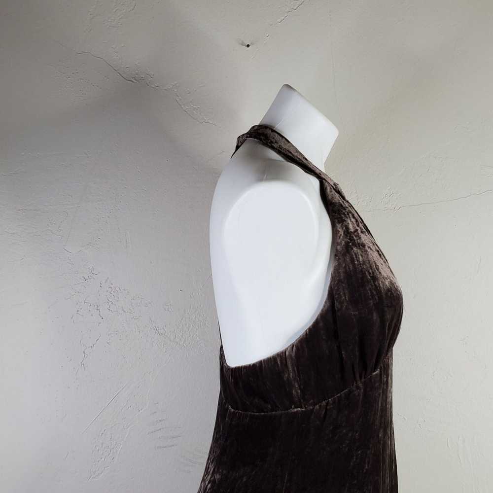 Michael Kors Brown Velvet Halter Dress 8 - image 8