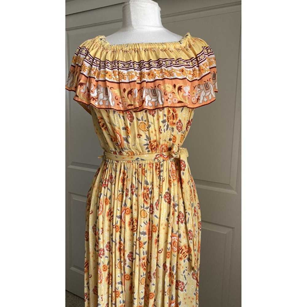 Margaux Riviera Yellow Floral Dress Large On Or O… - image 5