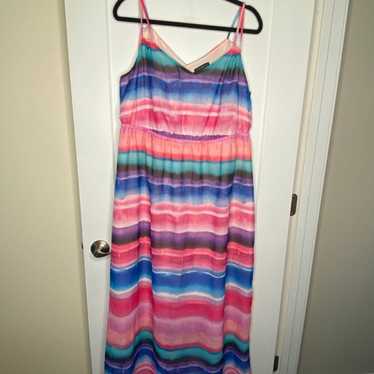 Lane Bryant Colorful Striped Maxi Dress - image 1