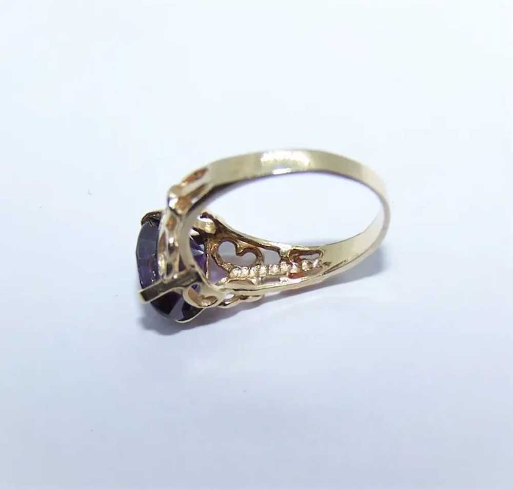 10K Gold Color Change Gemstone Fashion Ring - But… - image 11