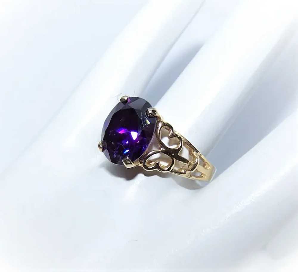 10K Gold Color Change Gemstone Fashion Ring - But… - image 5