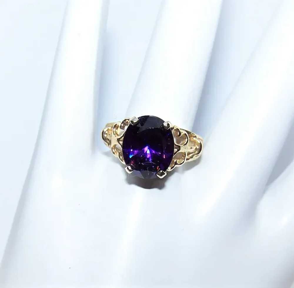 10K Gold Color Change Gemstone Fashion Ring - But… - image 7