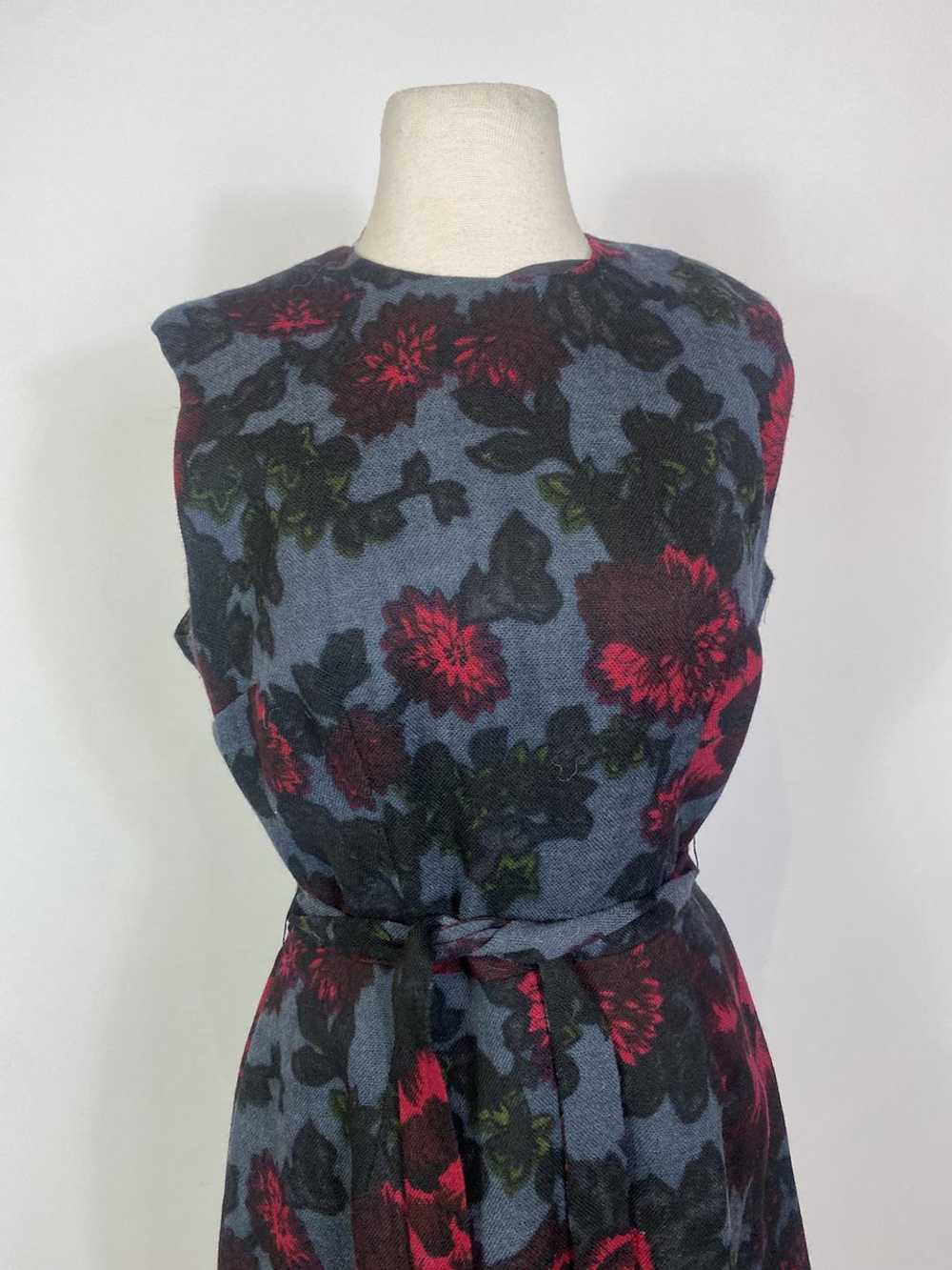 1950s - 1960s Woven Wool Floral Print Cocktail Dr… - image 2