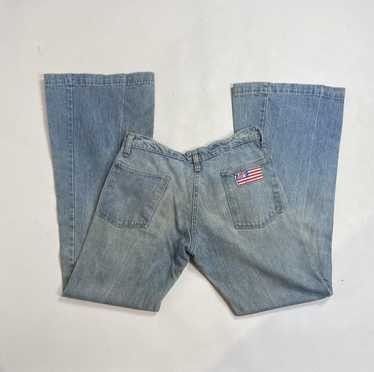 1970s Dee Cee Hip Hugger Bell Bottom Flare Jeans - image 1