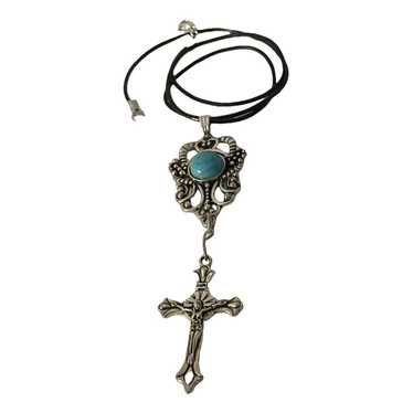Cross leather necklace - Gem