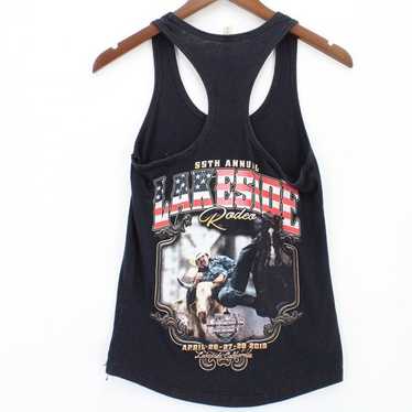 Vintage Ideal T Tank Top Womens Black Cowgirl Lak… - image 1